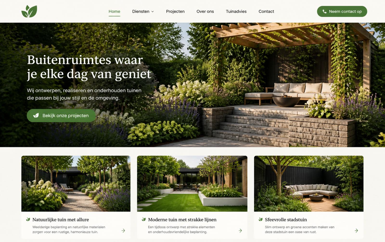 Desktop screenshot voorbeeld hovenier